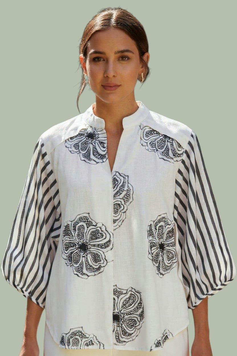 Monochrome Bloom Shirt