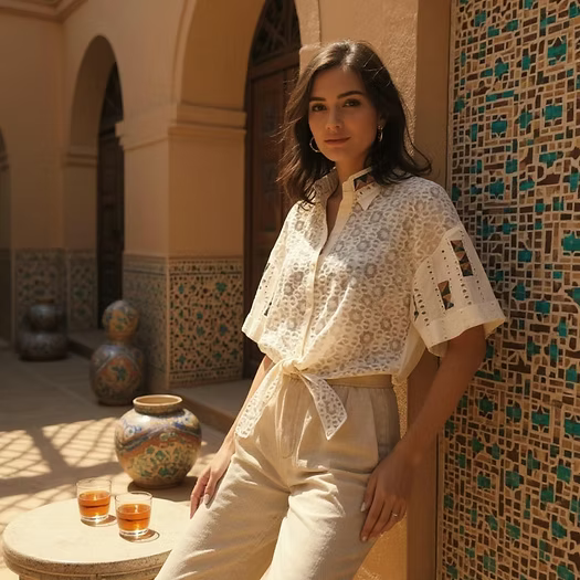 Aetheria Geometric Knotted Blouse