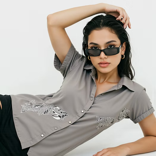 Ash Veil – Modal Satin Shirt