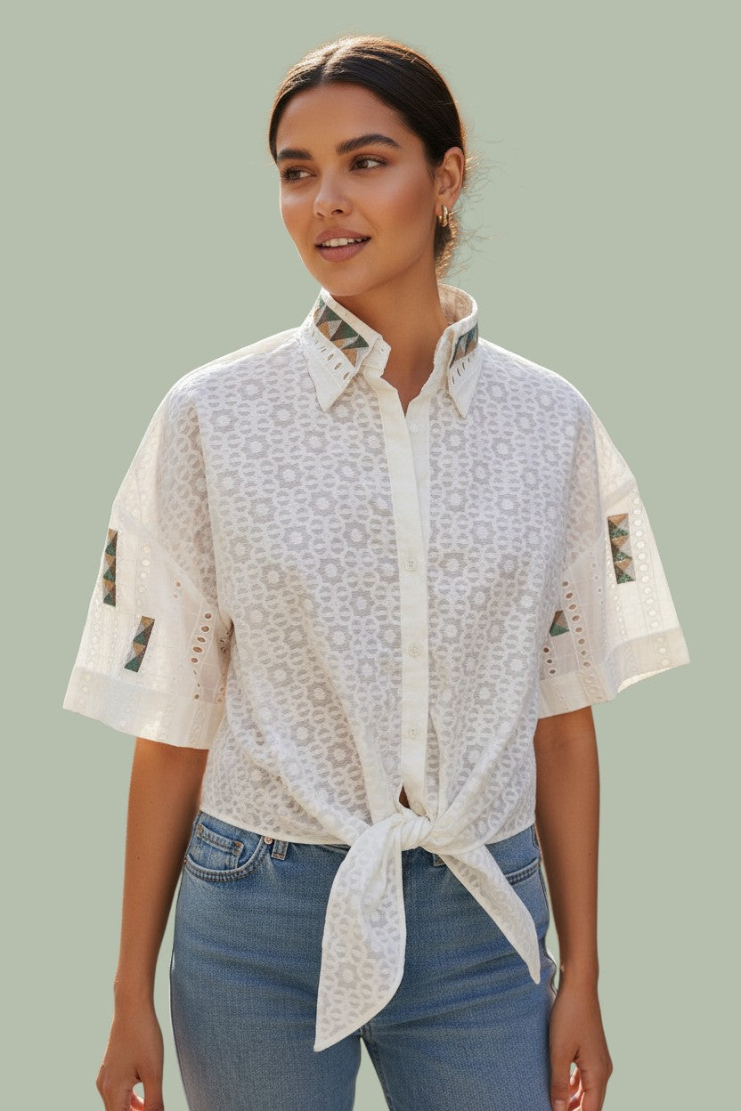 Aetheria Geometric Knotted Blouse