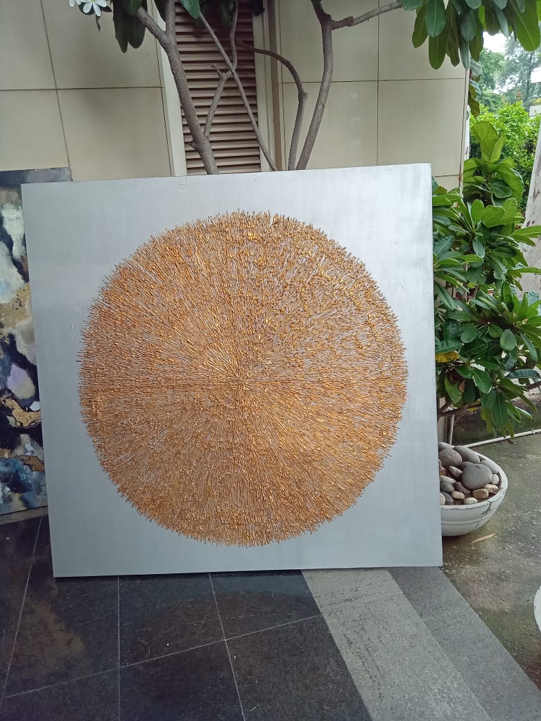 Radiance in Gold (Size: 5 ft × 5 ft)