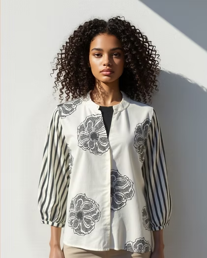 Monochrome Bloom Shirt