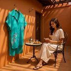 Aqua Verse – Modal Satin Shirt