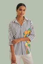 Lemon Lines – Hand-Painted Shirt