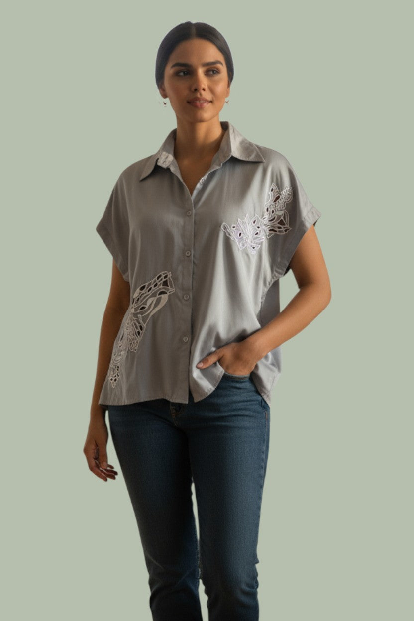 Ash Veil – Modal Satin Shirt