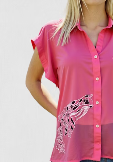 Rosé Drift – Modal Satin Shirt