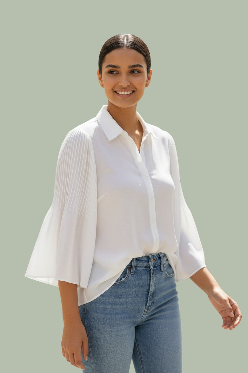 Ankyra Eloise White Chiffon Shirt